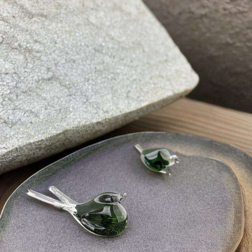 Glazen urn - Memory Crystal vogel groen - 0,05 Liter - Afbeelding 3