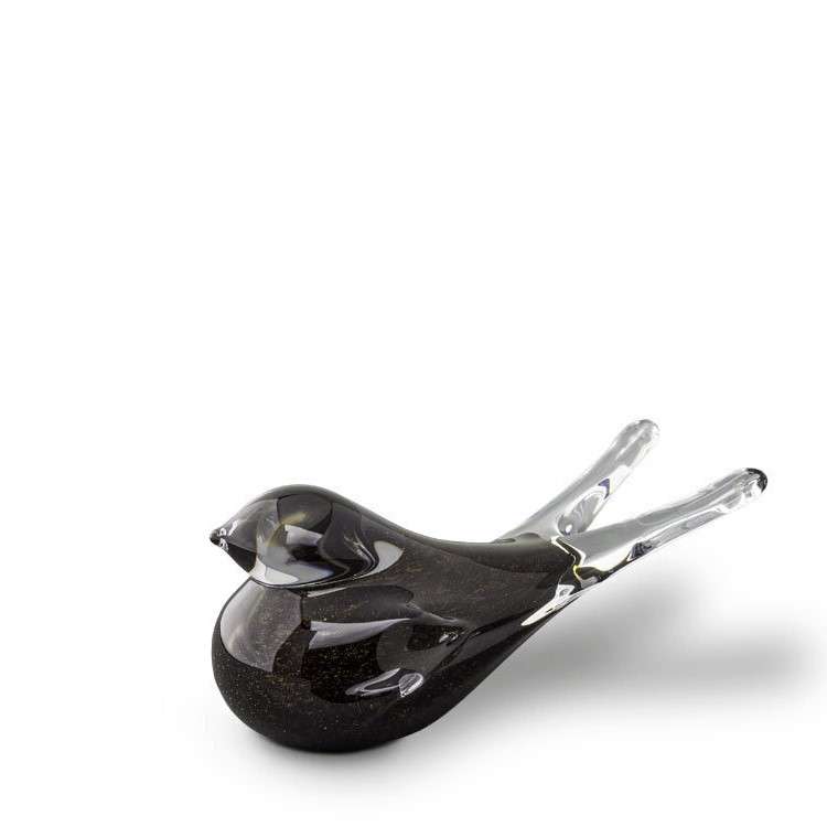 Glazen urn - Memory Crystal vogel zwart - 0,05 Liter - Afbeelding 4