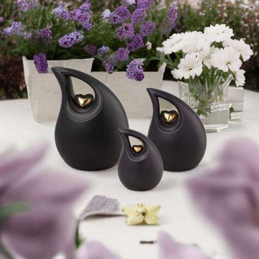 Keramische urn - Mastaba Ceramika druppel zwart groot - 3,80 Liter - Afbeelding 5