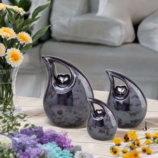 Keramische urn - Mastaba Ceramika druppel oliekleur medium - 2,20 Liter - Afbeelding 5