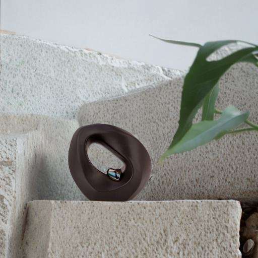 Keramische urn - Mastaba Ceramika matzwart met hart klein - 0,90 Liter - Afbeelding 3