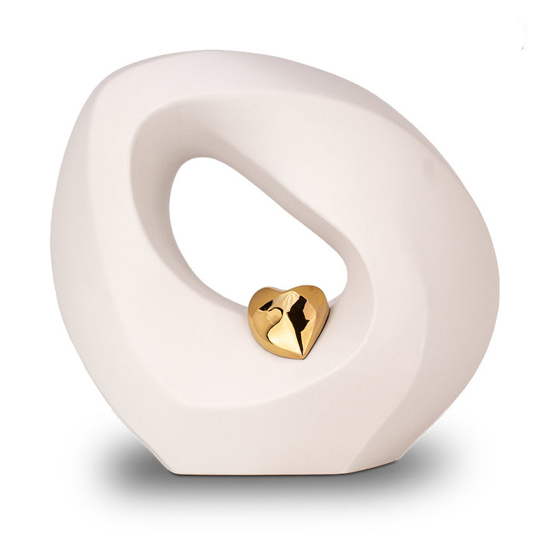 Keramische urn - Mastaba Ceramika wit met hart groot - 4 Liter