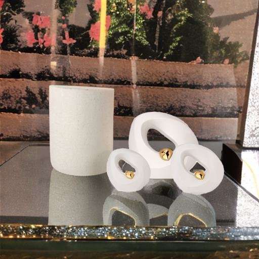 Keramische urn - Mastaba Ceramika wit met hart groot - 4 Liter - Afbeelding 4