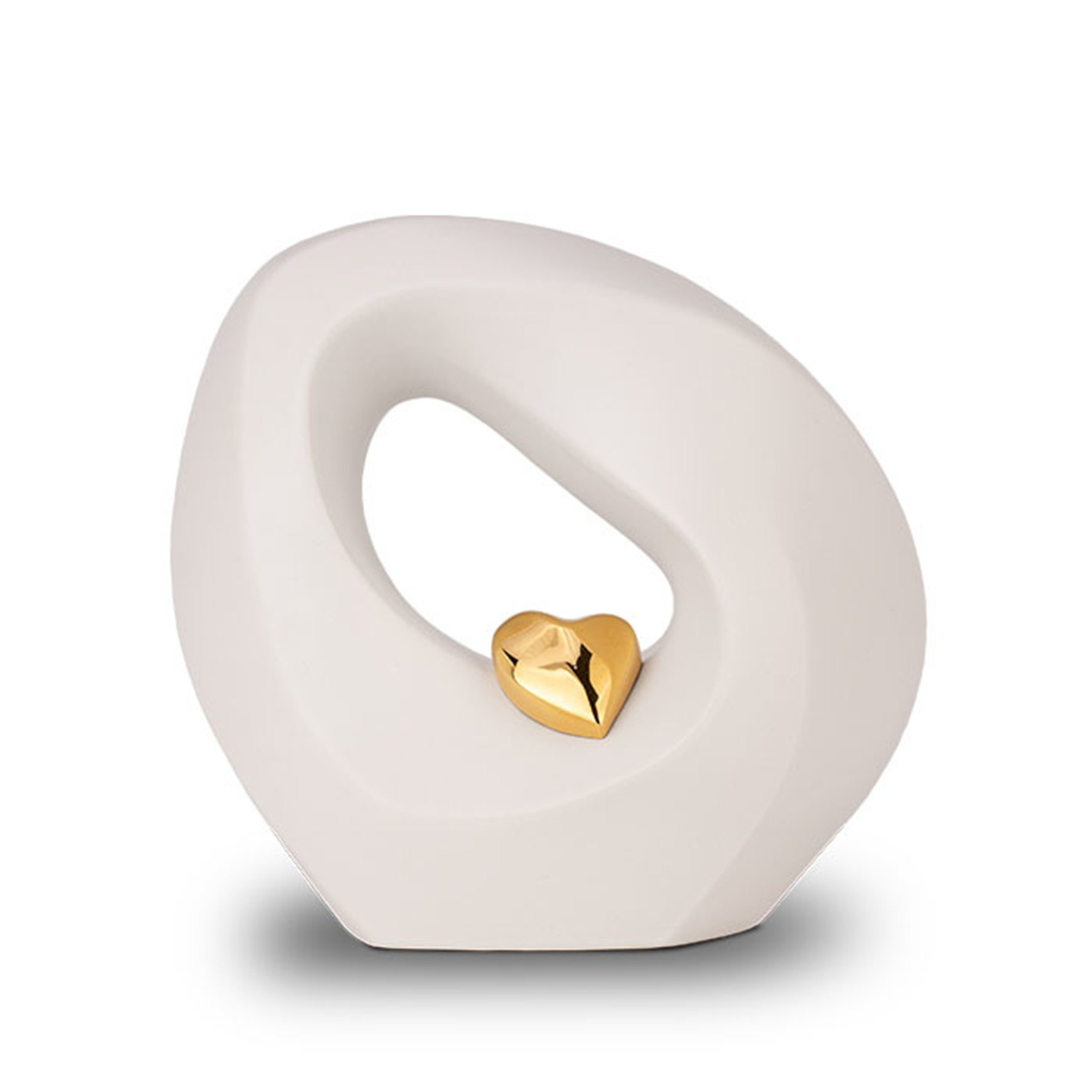 Keramische urn - Mastaba Ceramika wit met hart medium - 1,90 Liter