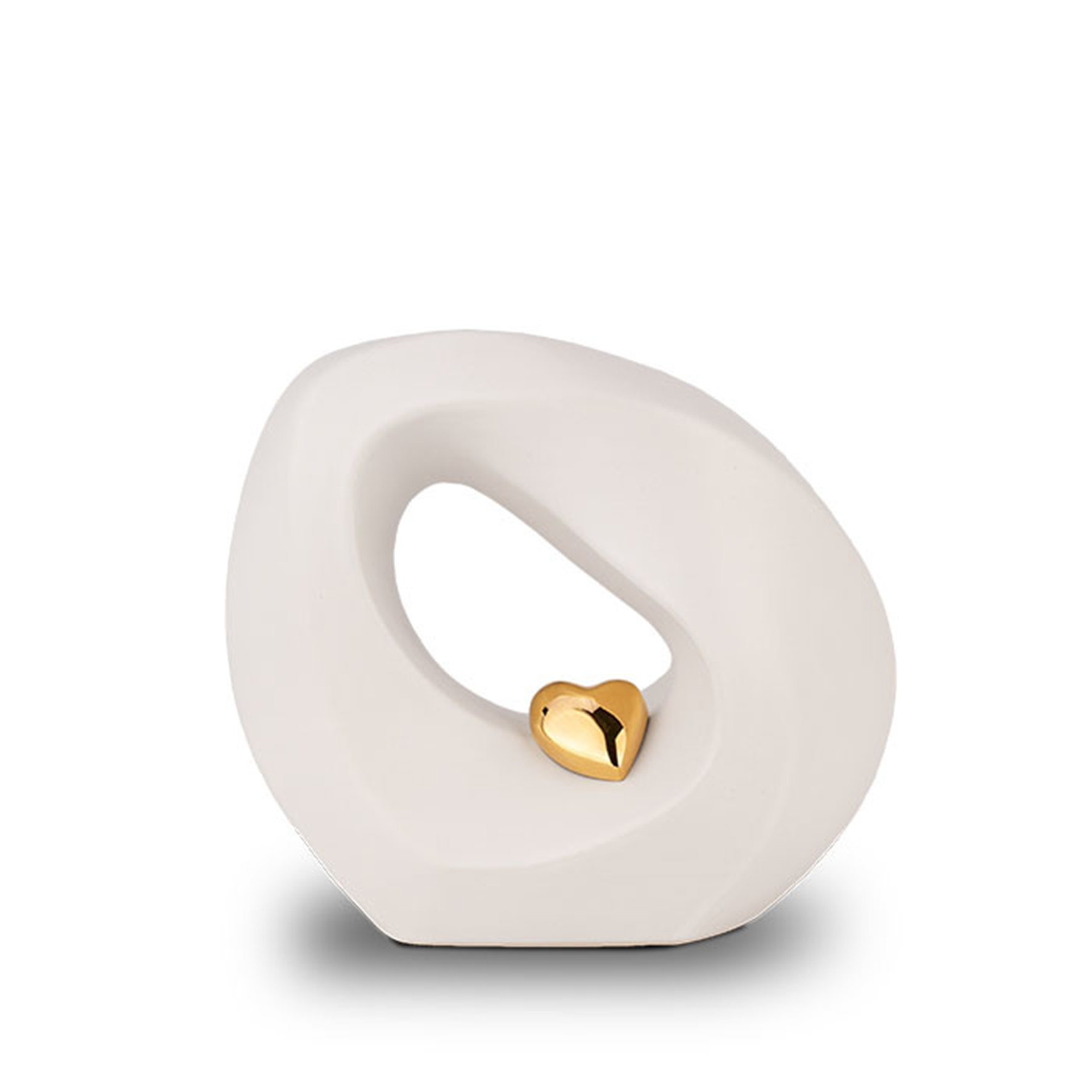 Keramische urn - Mastaba Ceramika wit met hart klein - 0,90 Liter