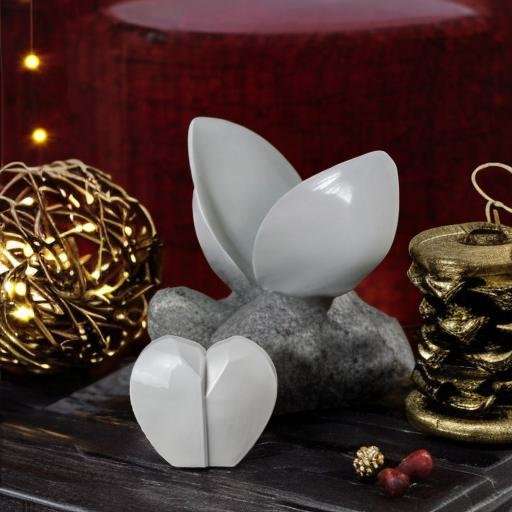 Keramische urn - Mastaba Ceramika gebroken hart wit klein - 0,10 Liter - Afbeelding 3