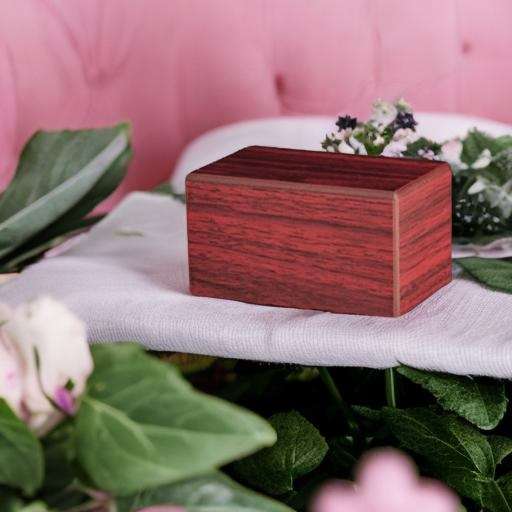 MDF urn - Mahonielook rood groot - 3,50 Liter - Afbeelding 4