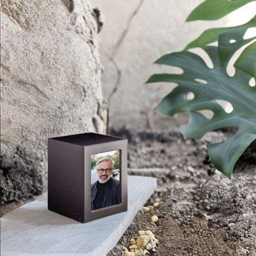 MDF urn - Antraciet met fotolijst medium - 1,50 Liter - Afbeelding 2