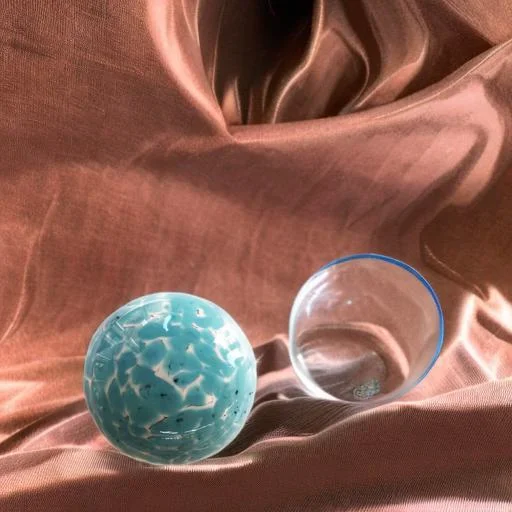 Glazen urn - Knuffelsteen blauw/wit - 0,15 Liter - Afbeelding 3