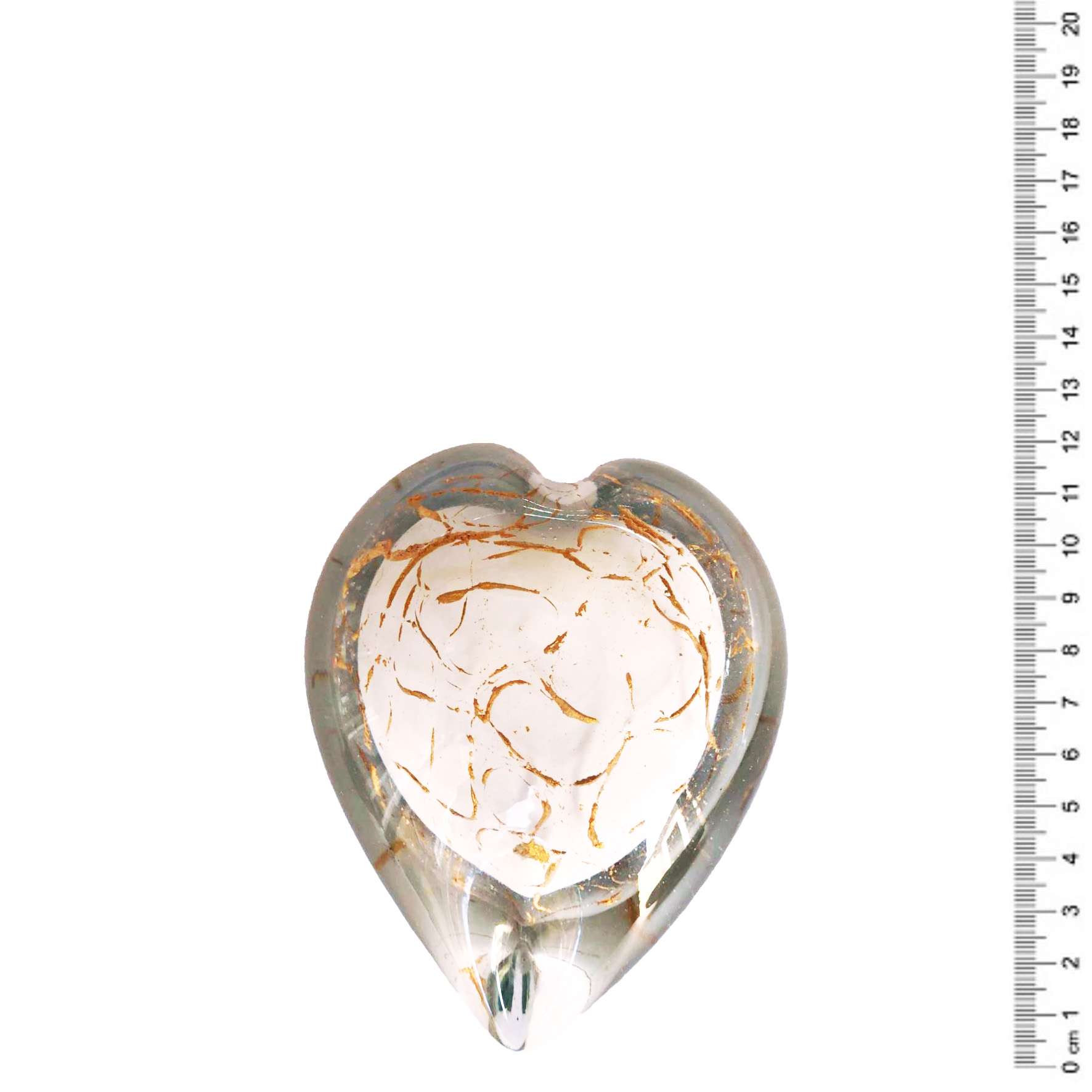 Glazen urn - Knuffelhartje wit met bladgoud - 0,15 Liter - Afbeelding 4