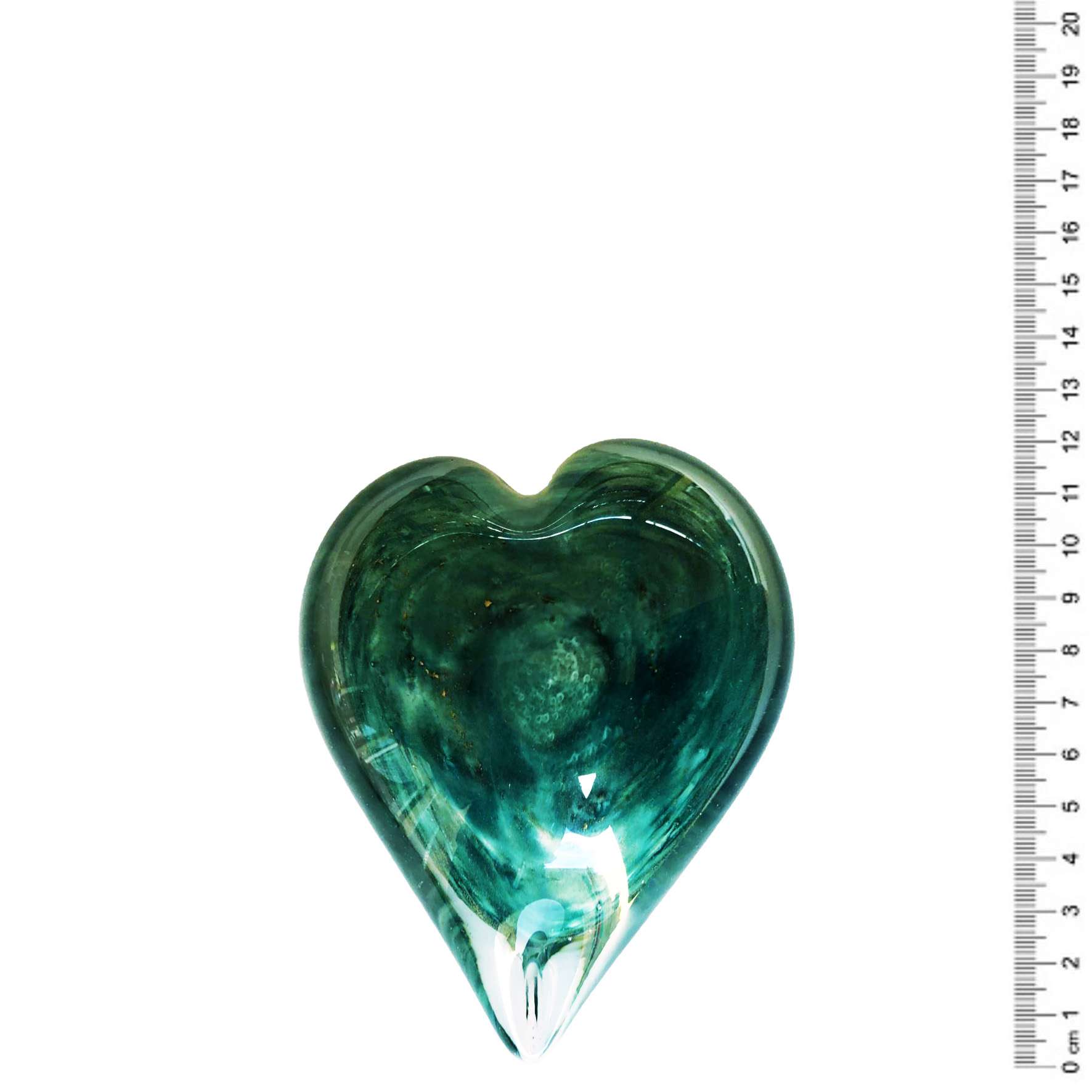 Glazen urn - Knuffelhartje groen met bladgoud - 0,15 Liter - Afbeelding 4