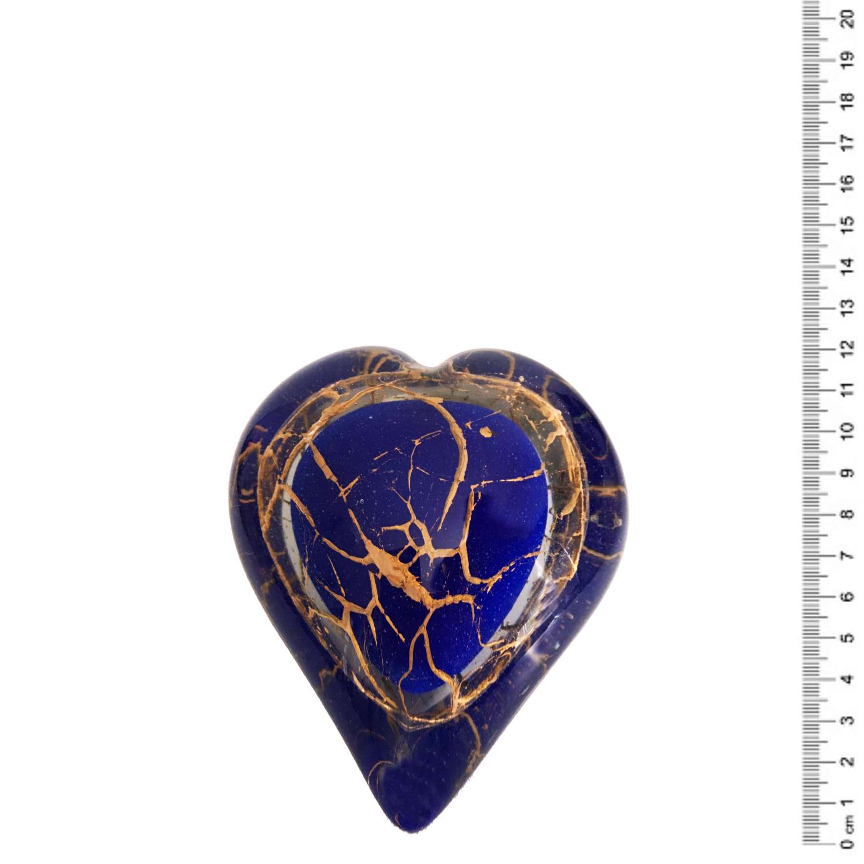 Glazen urn - Knuffelhartje blauw met bladgoud - 0,15 Liter - Afbeelding 4