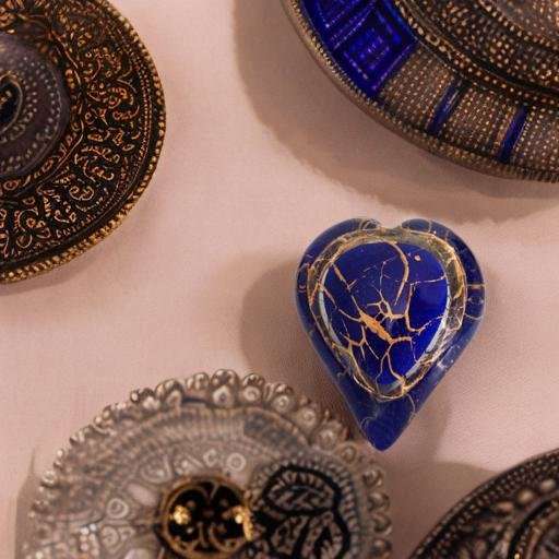 Glazen urn - Knuffelhartje blauw met bladgoud - 0,15 Liter - Afbeelding 2