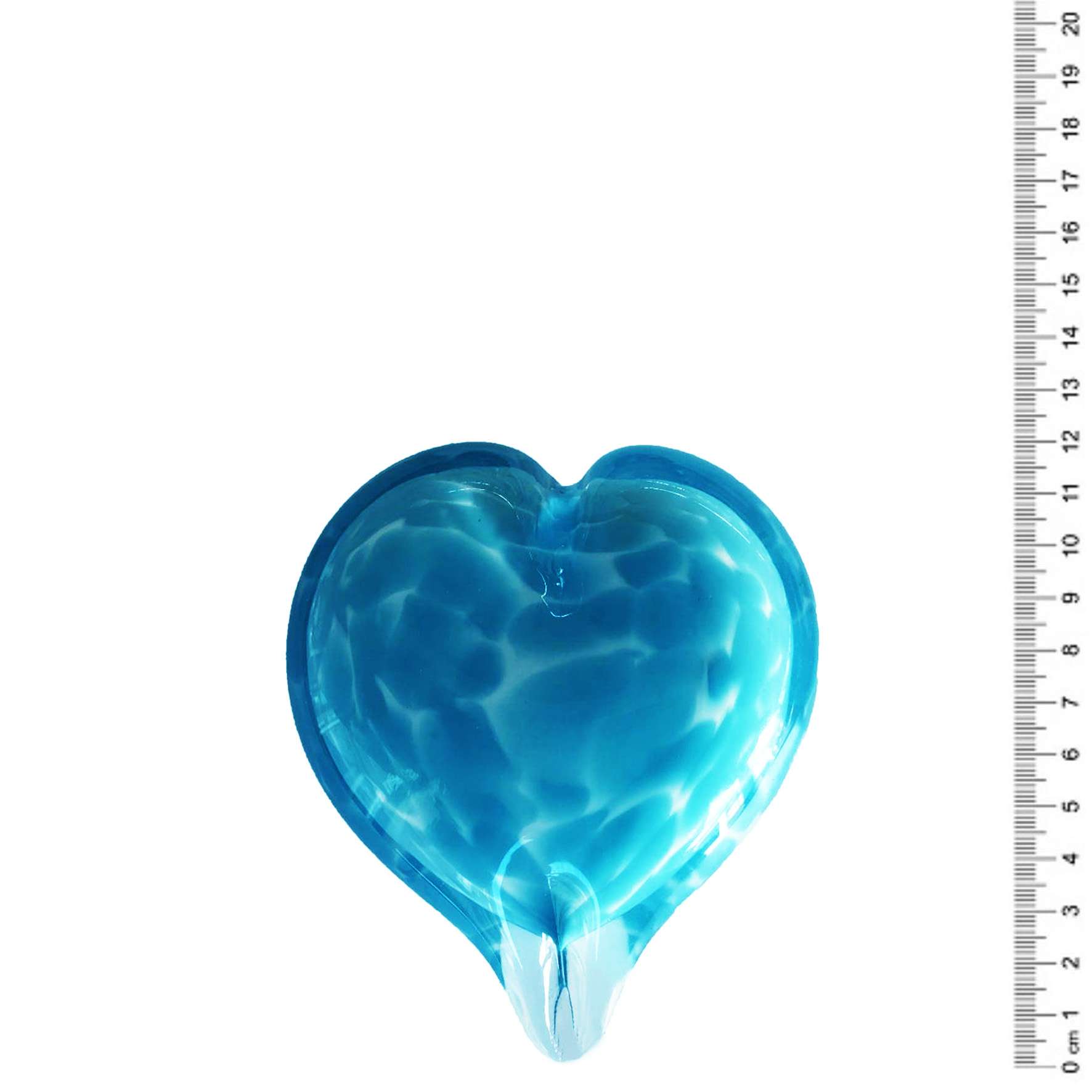 Glazen urn - Knuffelhartje blauw/wit - 0,15 Liter - Afbeelding 4