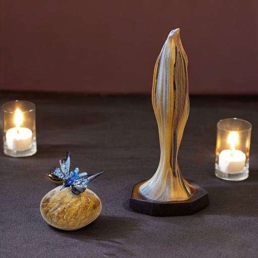 Glazen urn - Kei met vlinder blauw - 0,15 Liter - Afbeelding 3