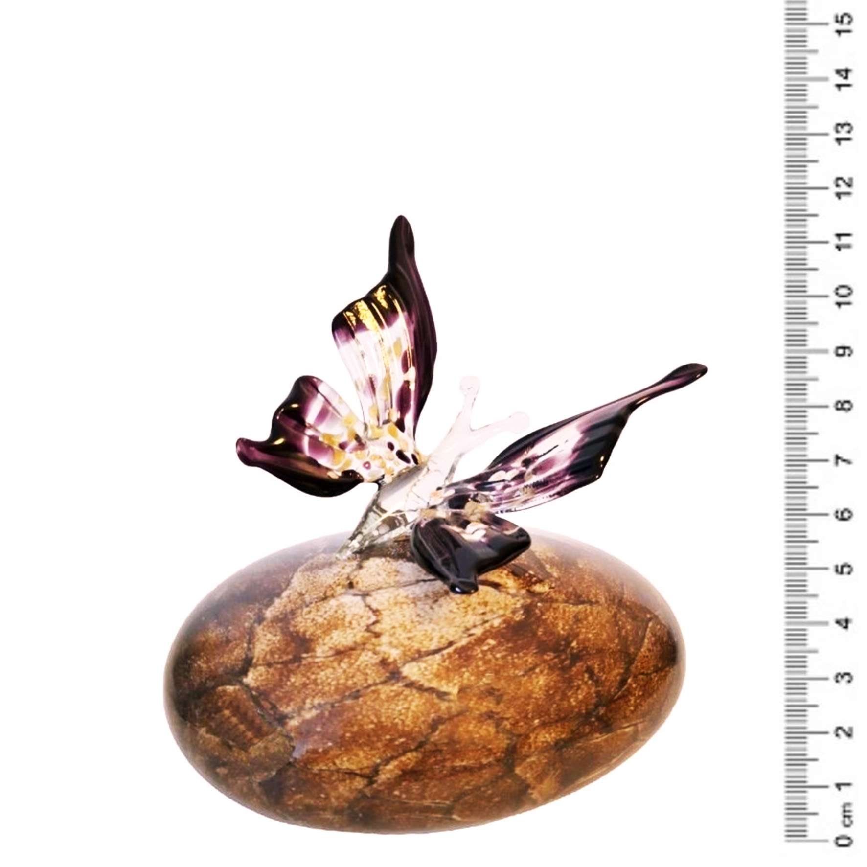 Glazen urn - Kei met vlinder paars - 0,15 Liter - Afbeelding 4