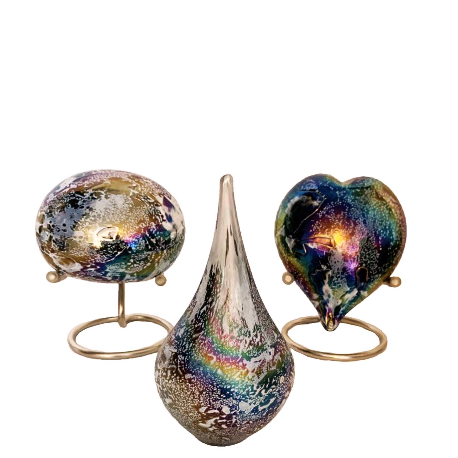 Glazen urn - Druppel zilver - 0,40 Liter - Afbeelding 5