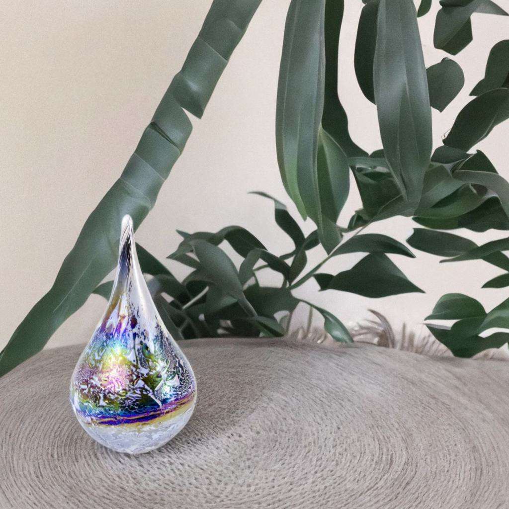 Glazen urn - Druppel zilver - 0,40 Liter - Afbeelding 3