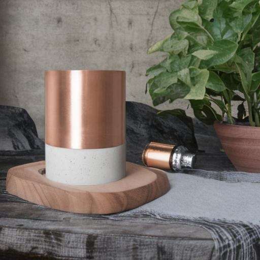 Koperen urn - Cilinder asbus - 3,70 Liter - Afbeelding 3