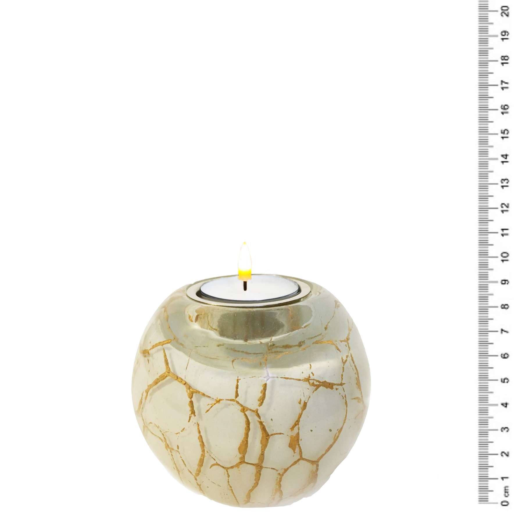 Glazen urn - Waxinelichtje wit met bladgoud - 0,20 Liter - Afbeelding 4