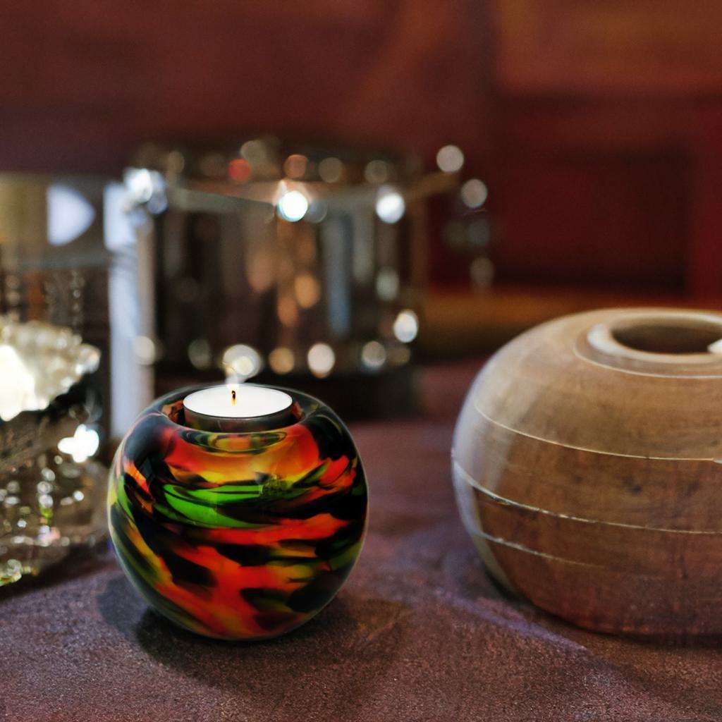 Glazen urn - Waxinelichtje multikleur - 0,20 Liter - Afbeelding 3