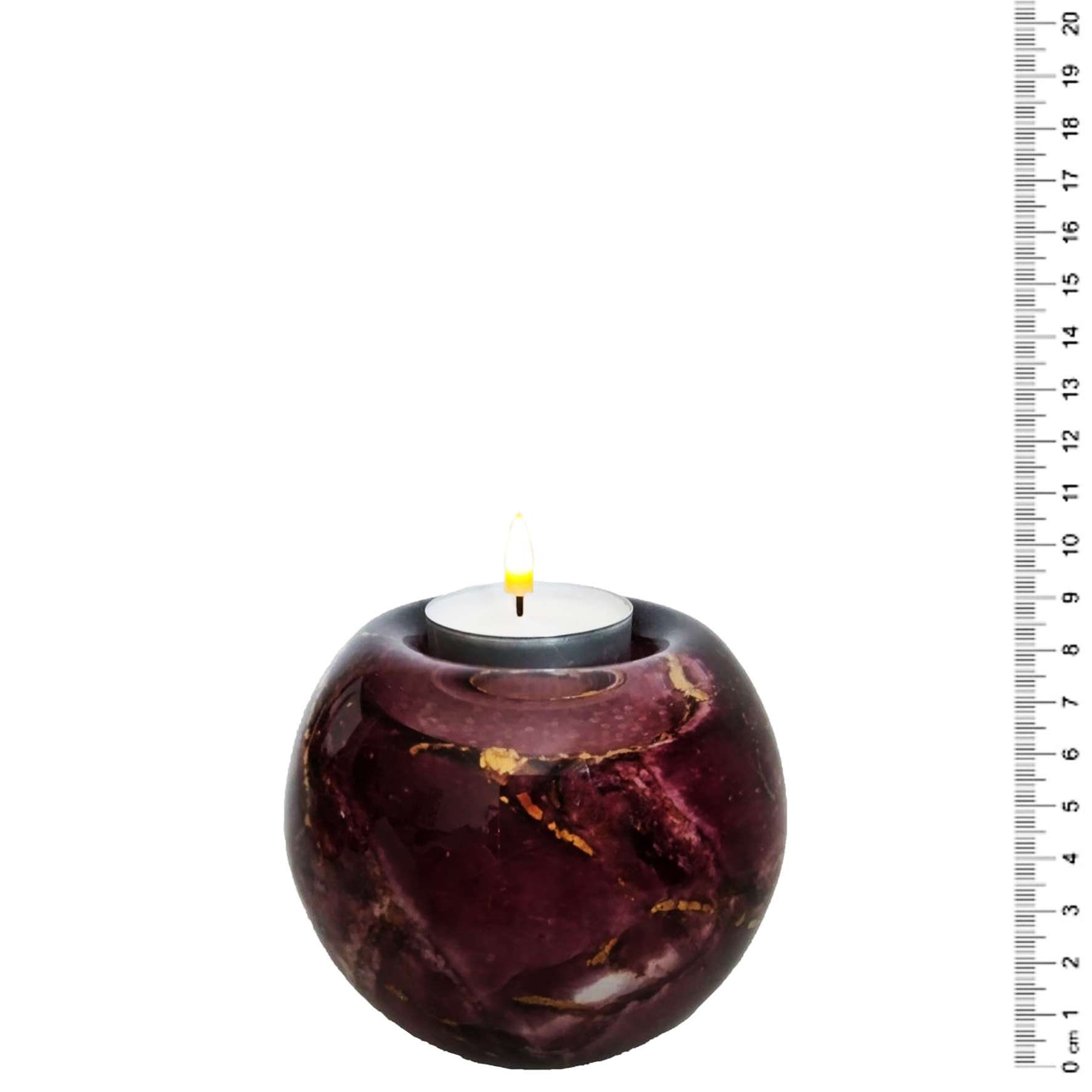 Glazen urn - Waxinelichtje roze met bladgoud - 0,20 Liter - Afbeelding 4