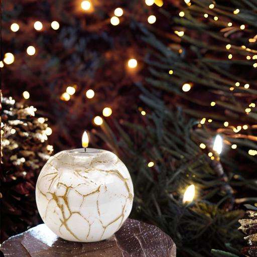 Glazen urn - Waxinelichtje wit met bladgoud - 0,20 Liter - Afbeelding 3