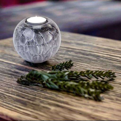 Glazen urn - Waxinelichtje bol grijs - 0,20 Liter - Afbeelding 4