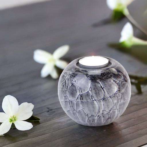 Glazen urn - Waxinelichtje bol grijs - 0,20 Liter - Afbeelding 3