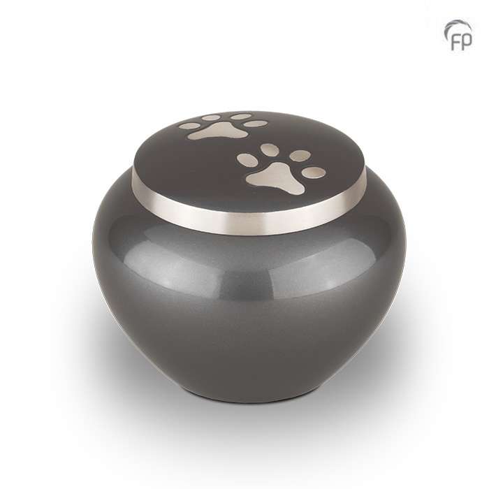 Metalen urn - Hondenpootjes grijs/zilver medium - 0,70 Liter