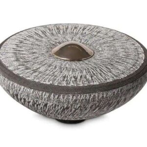 Keramische urn - Balance Disk carbon/grijs groot - 4 Liter