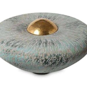 Keramische urn - Balance Disk blauw groot - 4 Liter