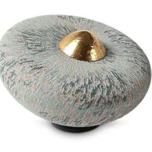 Keramische urn - Balance Disk blauw klein - 1 Liter