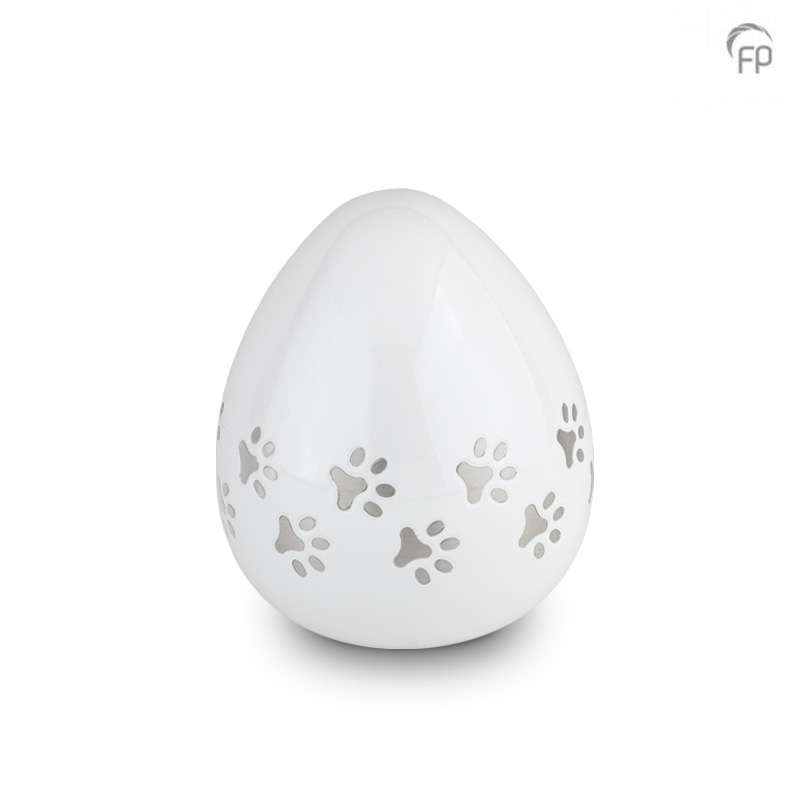 Metalen dierenurn - Coco wit - 1 Liter