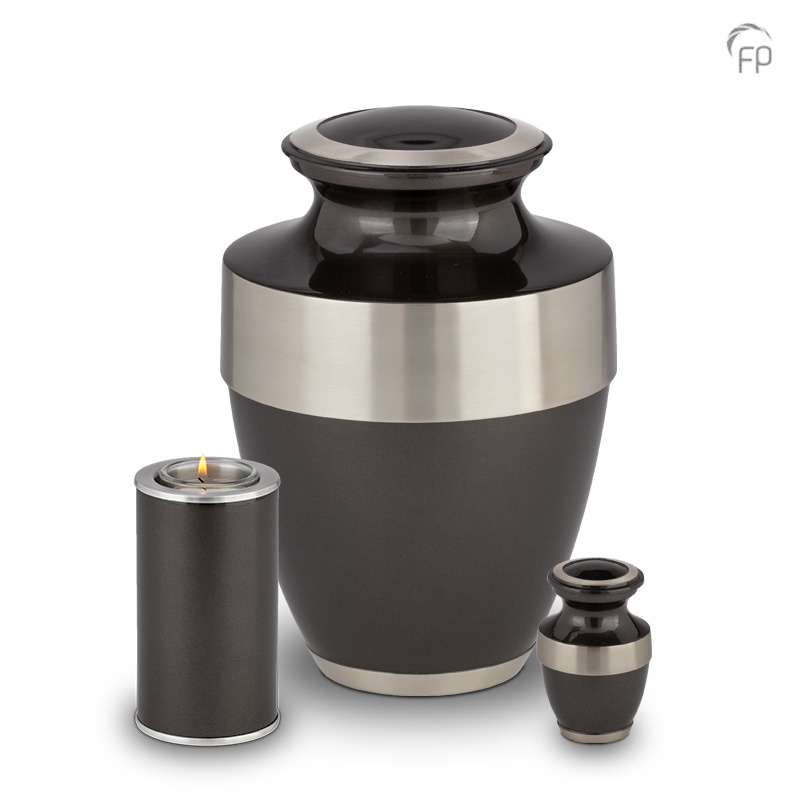 Metalen urn - Traditioneel zwart/zilver groot - 3,20 Liter - Afbeelding 5