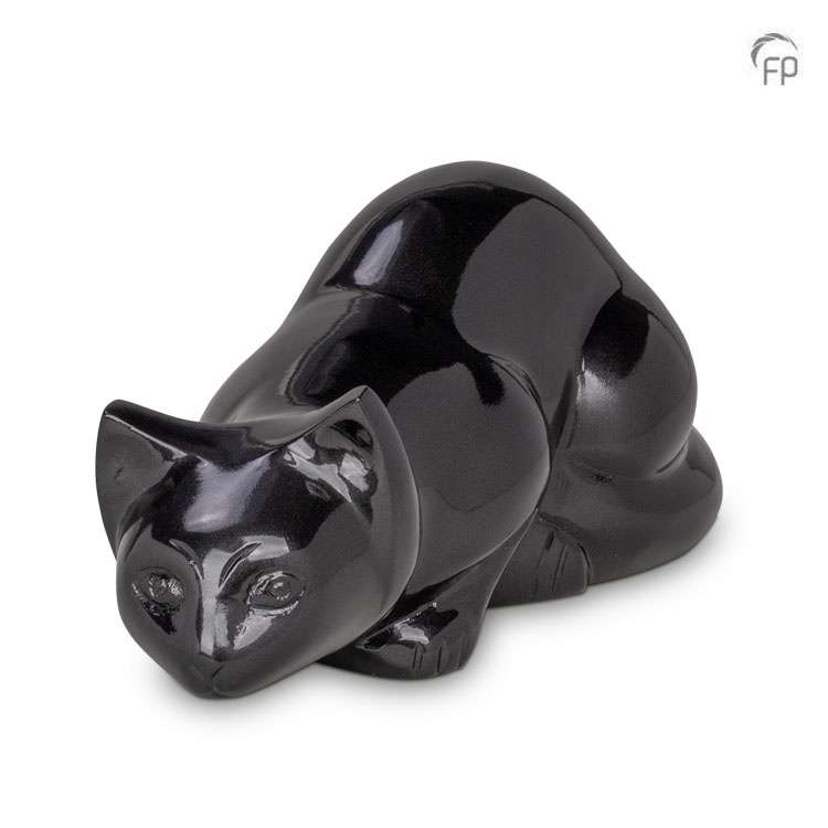 Metalen dierenurn - Terrybear kat zwart - 0,50 Liter