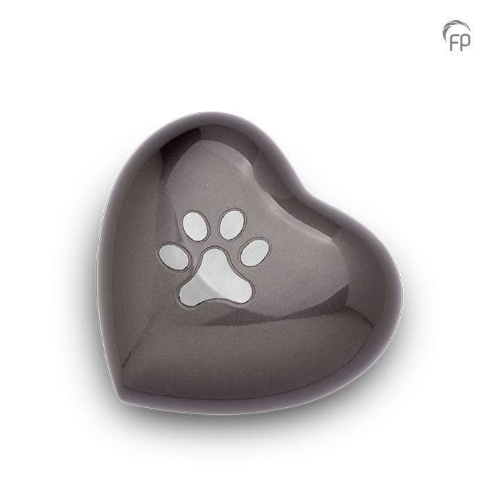 Metalen dierenurn - Hart grijs medium - 0,35 Liter