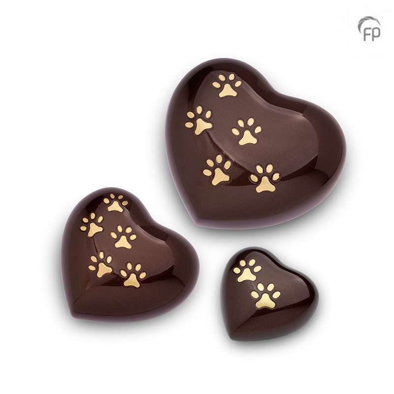 Metalen dierenurn - Hart bruin groot - 0,90 Liter - Afbeelding 2