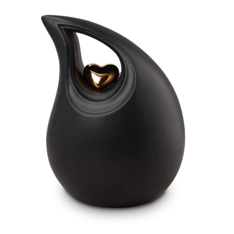 Keramische urn - Mastaba Ceramika druppel zwart groot - 3,80 Liter