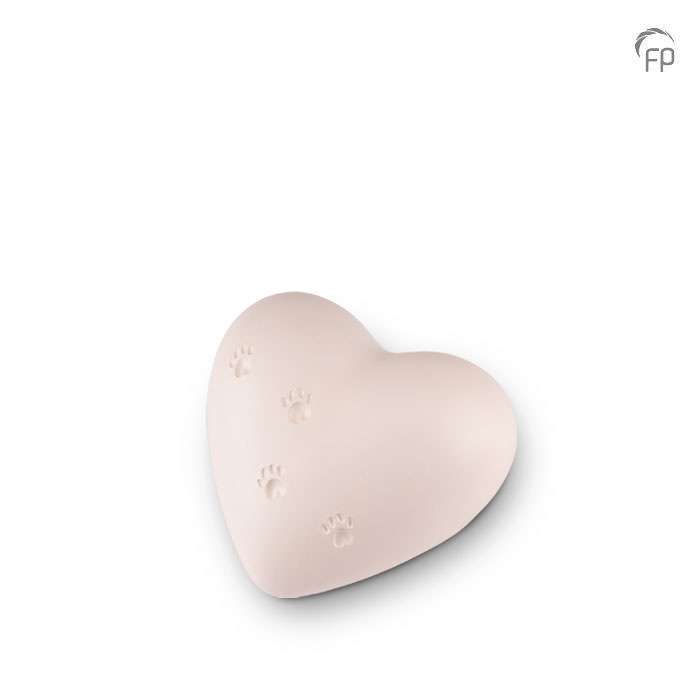 Keramische dierenurn - Mastaba Ceramika hart wit klein - 0,70 Liter