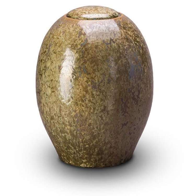 Keramische urn - Pottery Bonny kristal lak geel - 3,80 Liter