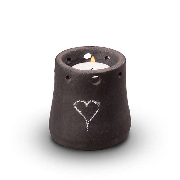 Keramische urn - Pottery Bonny My Feelings antraciet kaarshouder - 0,15 Liter