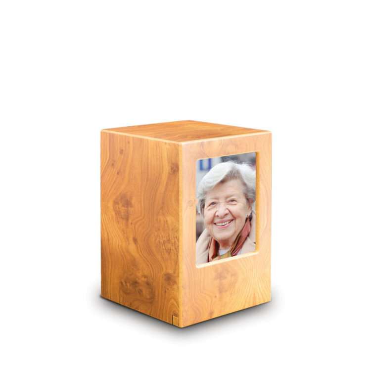 MDF urn - Bruin met fotolijst groot - 3,30 Liter