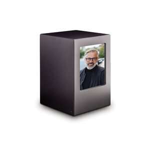 MDF urn - Antraciet met fotolijst groot - 3,30 Liter