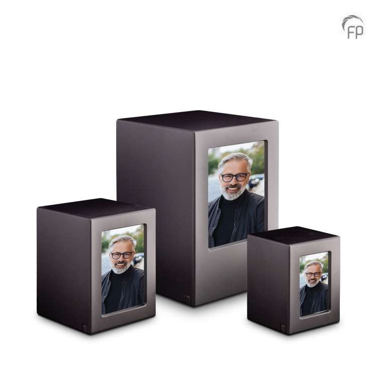 MDF urn - Antraciet met fotolijst medium - 1,50 Liter - Afbeelding 5
