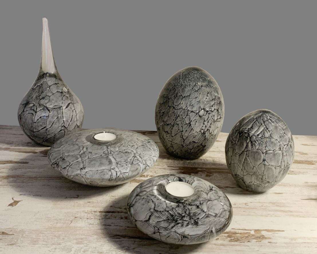 Glazen urn - Ovaal grijs - 0,50 Liter - Afbeelding 5