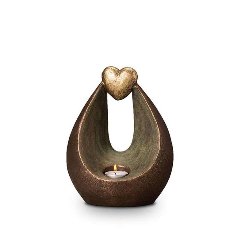 Keramische urn - Verlicht Hart brons waxine - 1 Liter