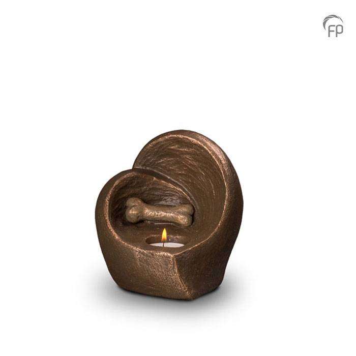 Keramische dierenurn - Kluifbot met waxine brons - 0,50 Liter