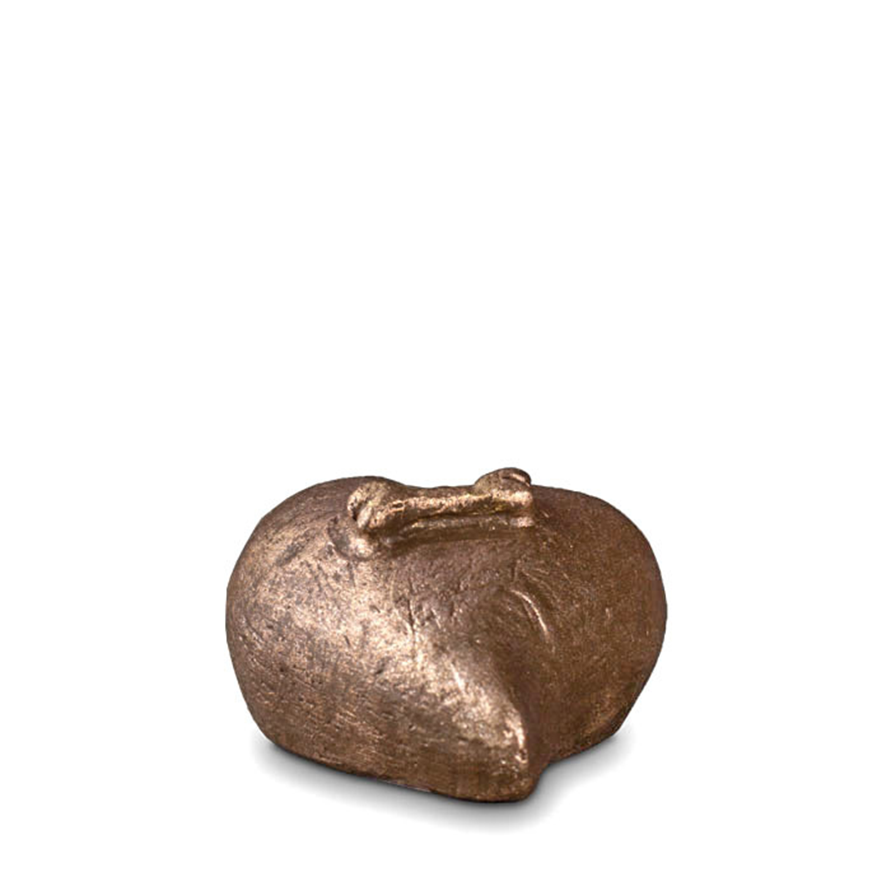 Keramische dierenurn - Troost hartje met kluifbot brons - 0,10 Liter