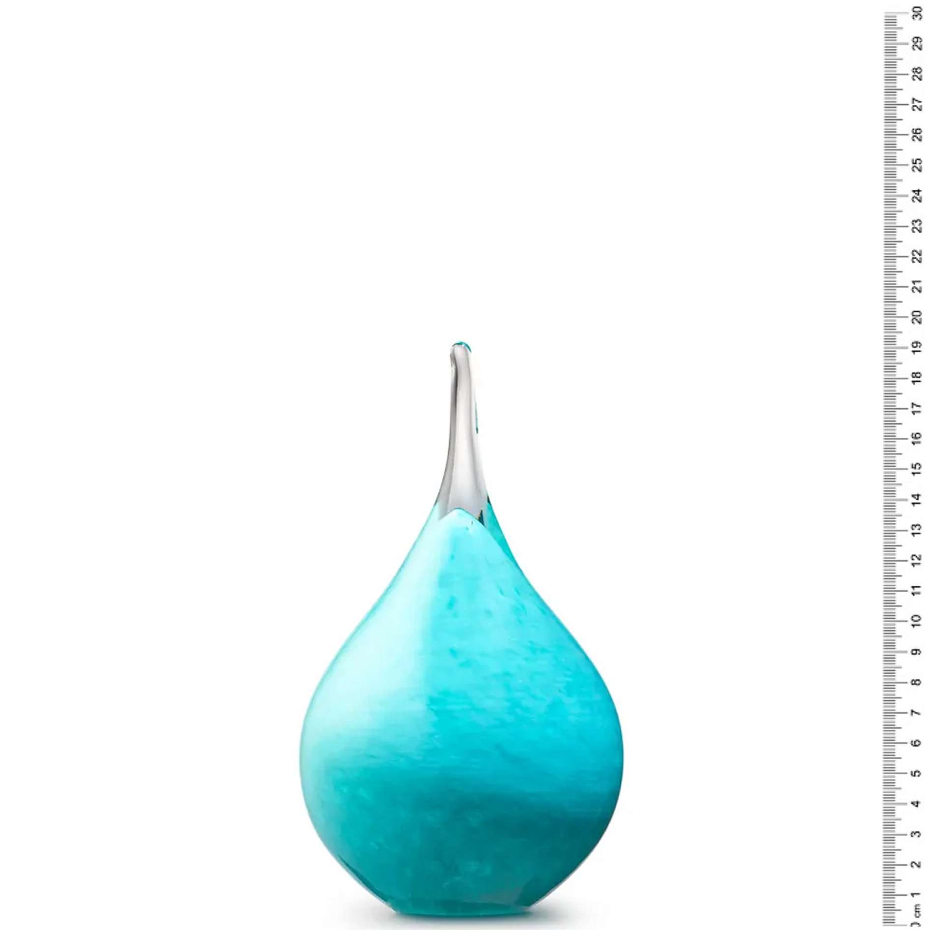 Glazen urn - Memorie druppel turquoise medium - 0,28 Liter - Afbeelding 4